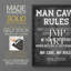 «Man Cave Rules», reproduction encadrée - bois massif-1435405518-1435405508