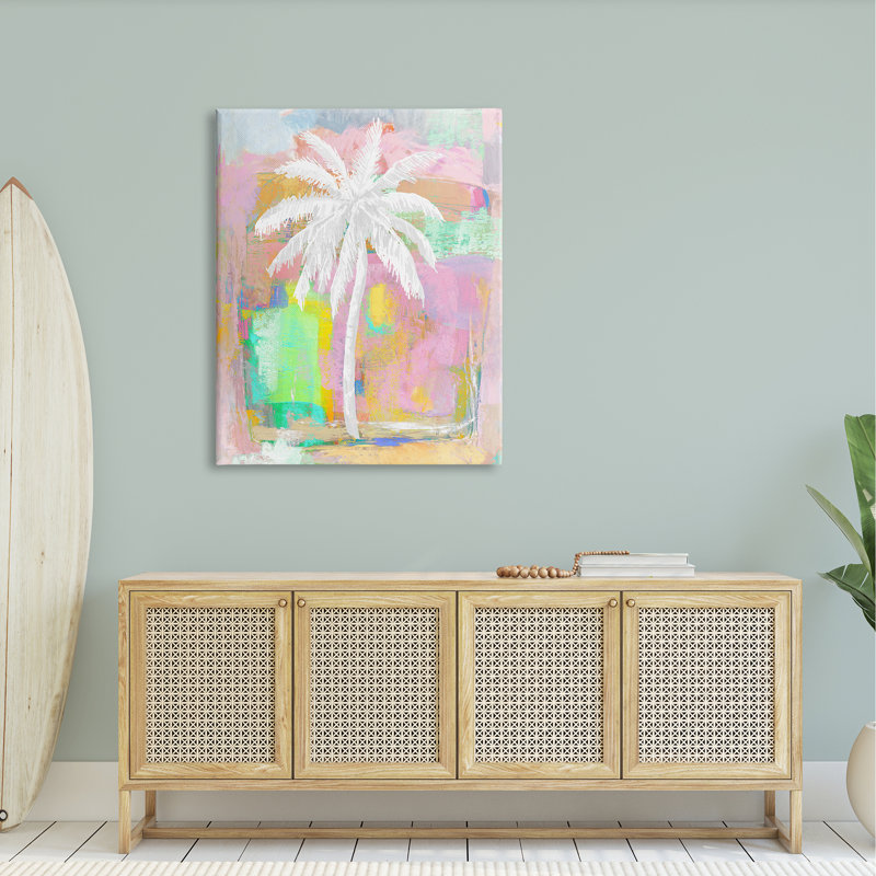 «Pastel Palm Tree», H 48 po x l 36 po x P 1,5 po, Toile tendue