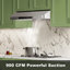 Everkitch Under Cabinet Range Hood 30inch With 900cfm, Gesture/touch Control, Stainless Steel Permanent Filters 