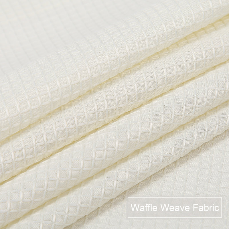 Waldmann Solid Colour Tailored Window Valance, Waffle Weave Ivory