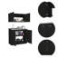 Armoire, deux tablettes noires