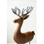  Carved Wood and Iron Reindeer Figurines – Set of 3