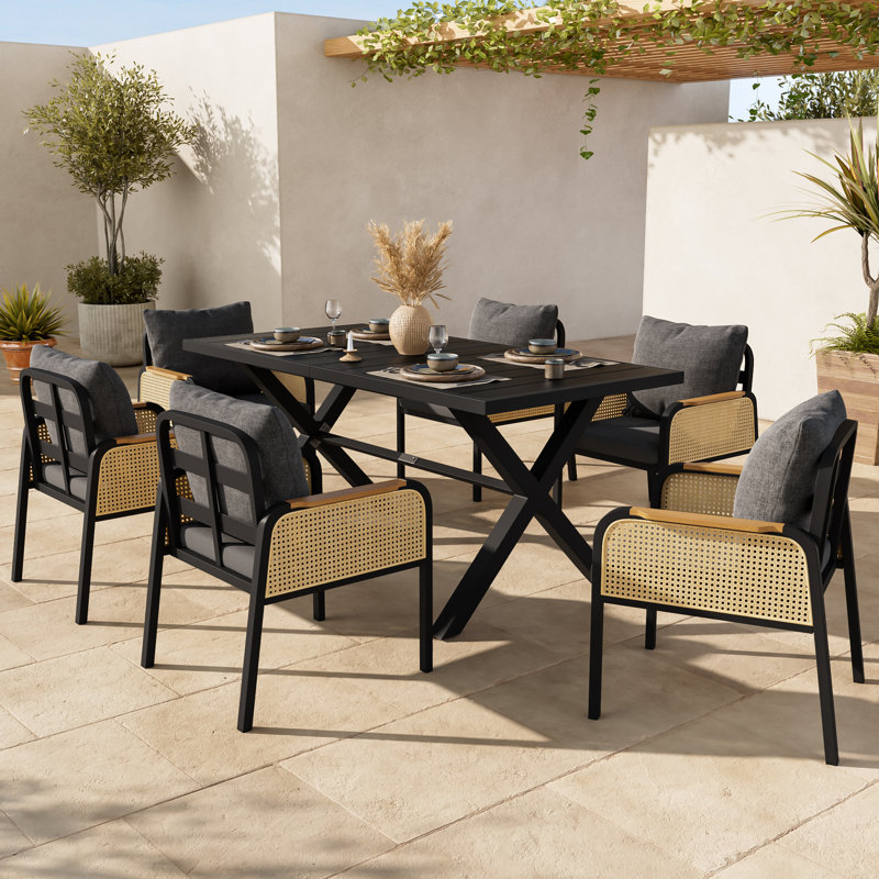 6 - Person Patio Dining Set with Rectangular Table