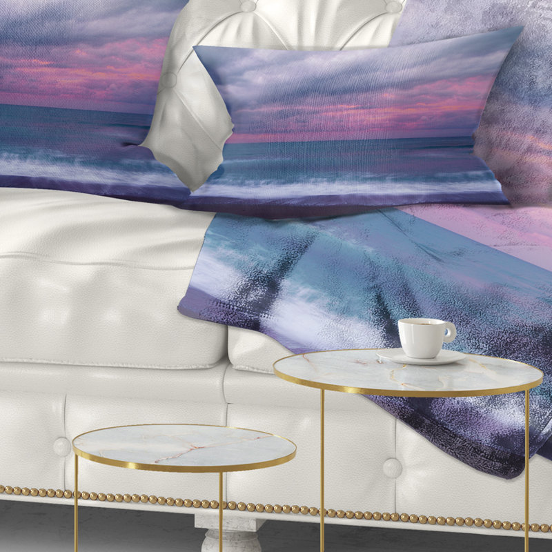 Coussin bleu et rose Unset over Sea - Sea & Shore