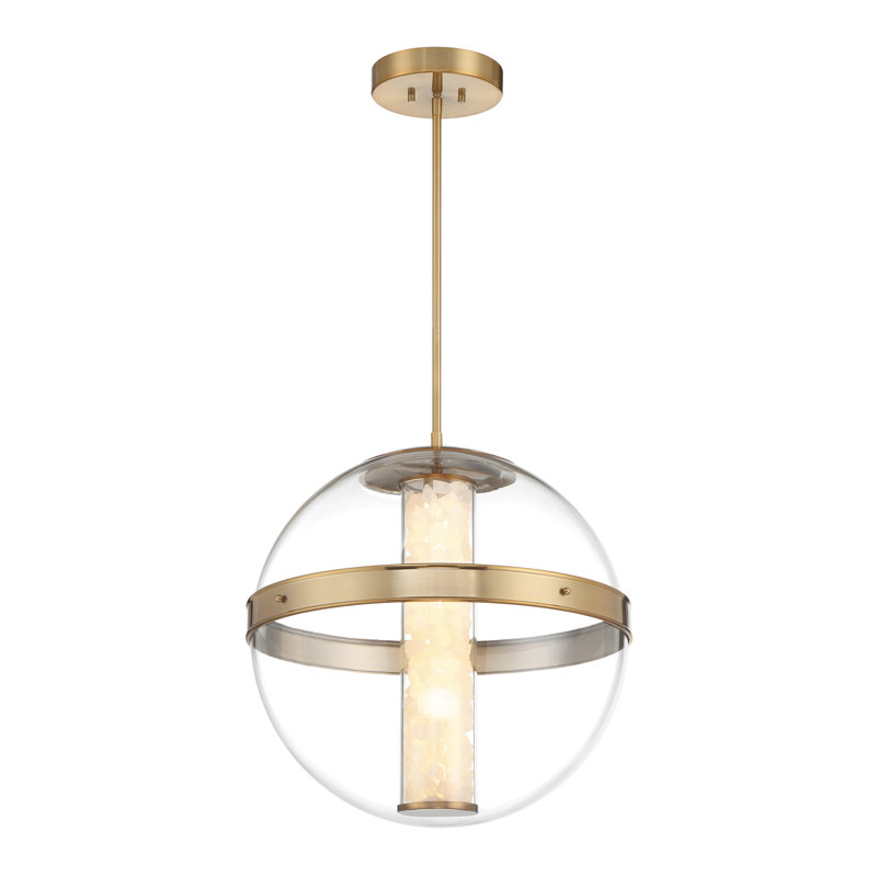 Brayden Studio® Gokul - Wide Led Pendant In Celeste Brass Finish, 1, 22" H x 20.38" W x 20.38" D