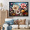 «White Pink Wildflowers Natures Symphony IV», reproduction d'art sur toile