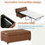Lit escamotable pliant avec lit d'invité convertible et matelas, structure en métal massif