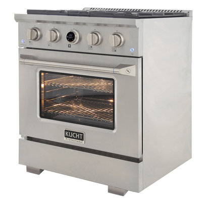 30 in. 4.2 cu. ft. 4 Burners Dual Fuel Range with Kucht Horus Thermostat
