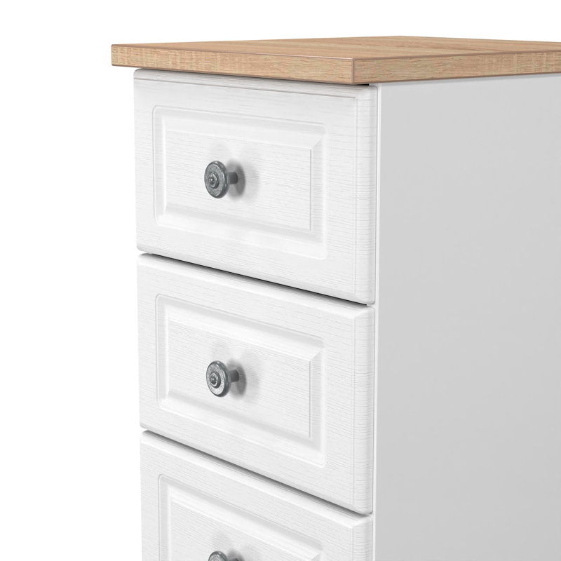 Arpelar 37cm W Manufactured Wood Bedside Table, White