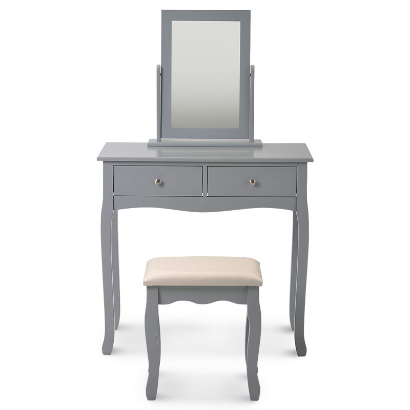 Adair Dressing Table with Mirror, Grey
