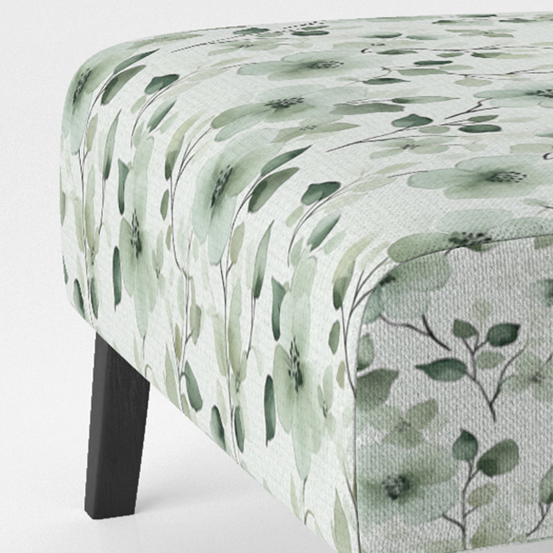 Fauteuil de chambre Country Farmhouse - Willow Green Blooms, Pantoufle sans accoudoirs