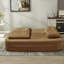 Canapé-lit modulaire multifonctionnel avec méridienne indépendante et couverture convertible, revêtement en velours côtelé moelleux