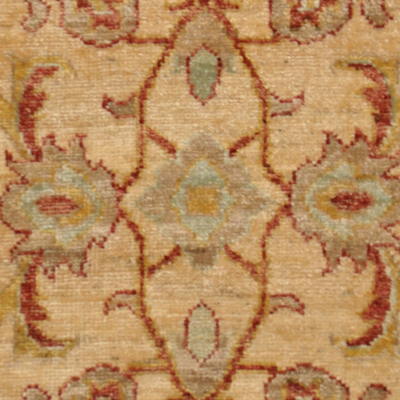 Tapis beige en laine beige 2 pi x 3 pi 4 à la main one-of-a-type tribal oushak Swilley
