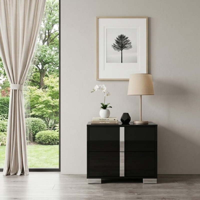 Carson W Table de chevet, Black