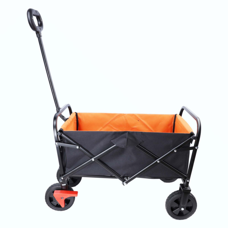 Mini chariot de plage pliable, Noir / carotte
