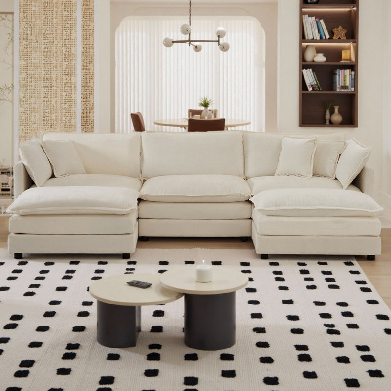 Canapé modulaire CloudHaven, Chenille beige