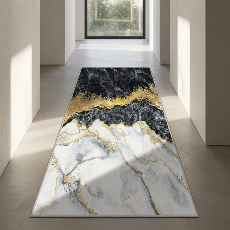 Tapis de couloir abstrait multicolore Valerius