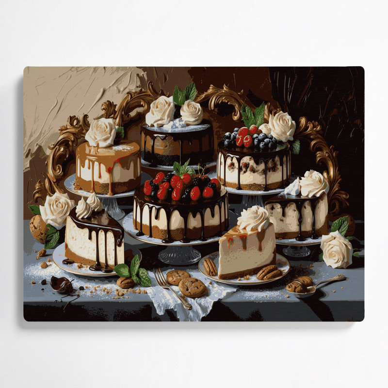 Desserts Cheesecake Black Metal Wall Art, 11" H x 14" W