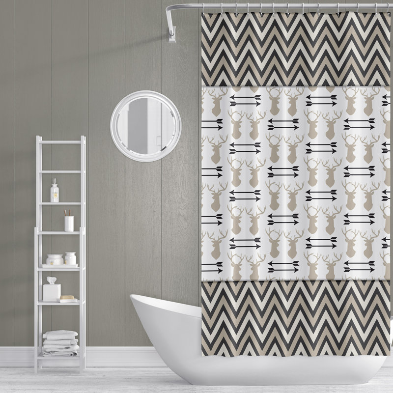 Kendricks Chevron Shower Curtain, 72" H x 70" W
