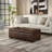 Gabbie 48"W Upholstered Vegan Leather Contemporary Rectangular Lift-Up Storage Ottoman Bench with Hidden Storage-1535074714