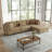 Seemab 4 - Piece Upholstered Camel Corduroy Modular Sectional with Pillow Back and Removable Ottoman-1445937443