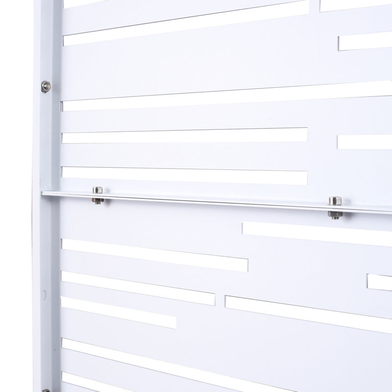 Écran d'intimité en métal l 76 "H48" - autoportant pour panneaux de clôture blancs pour pelouse et jardin