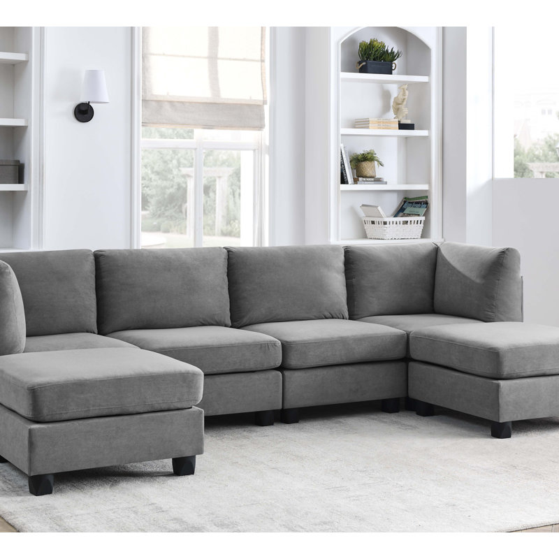 Durable Polyester Modular Sectional With Tool-Free Assembly