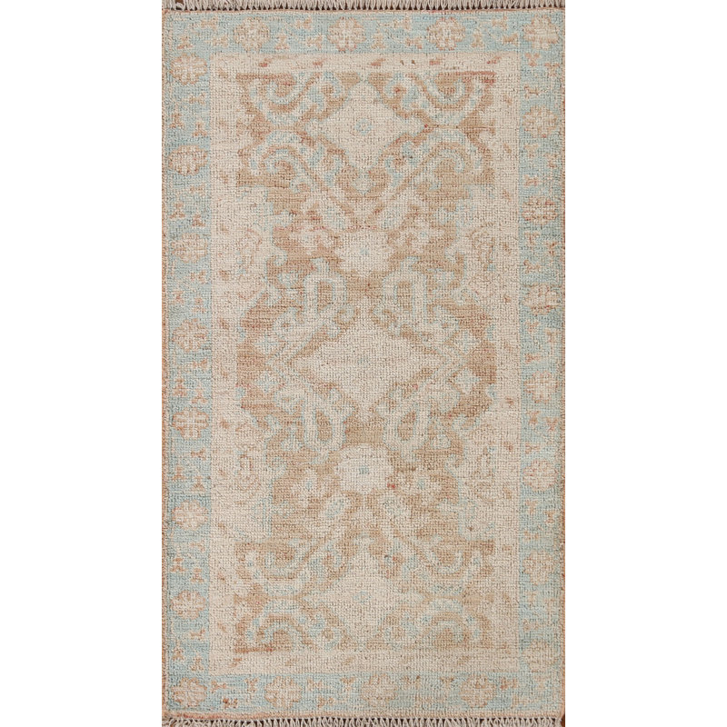 Tapis unique en coton pêche 3 pi 9 po x 2 pi 1 po Bispham
