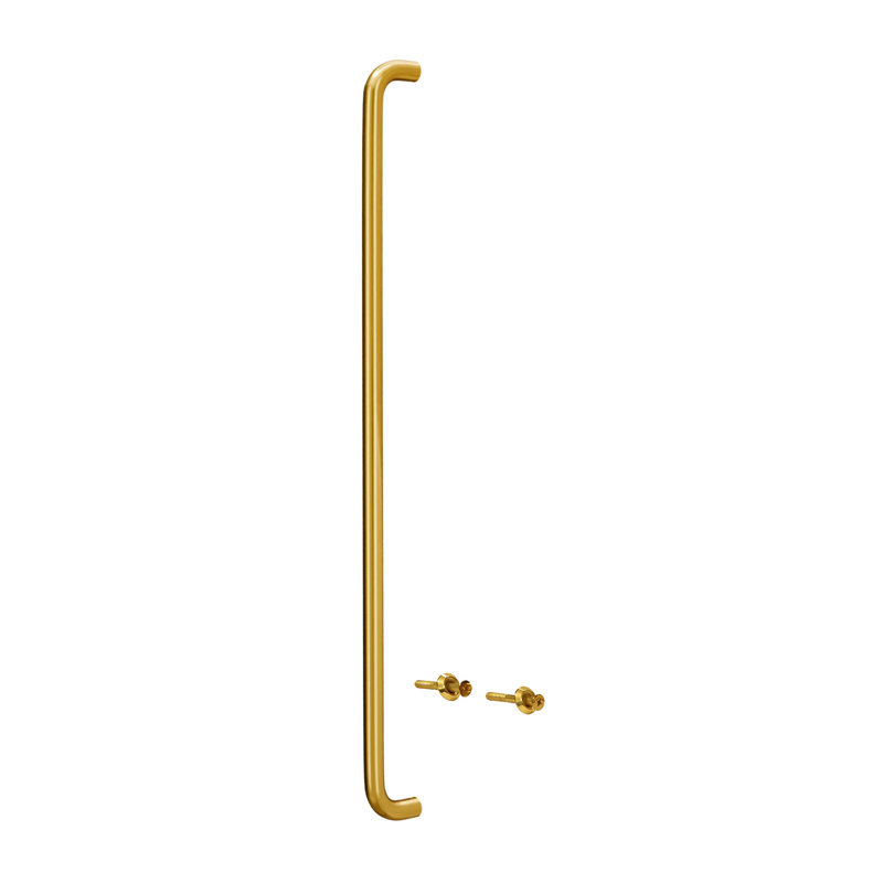 Poignée droite solide, longueur 34 po, fixation de 33 po d'un centre à l'autre, diamètre de 1 po, matériau en aluminium, finition laiton poli