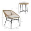 Outsunny 3 Pieces Rattan Bistro Set with Cushions Outdoor Patio Light-1095378668