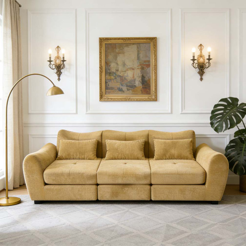 Canapé modulaire Cloud, Jaune