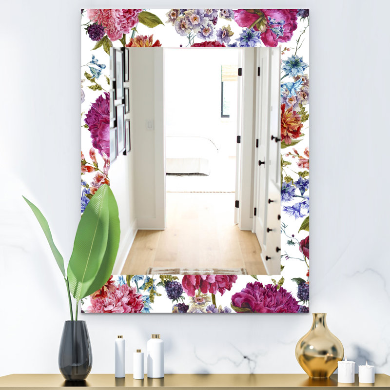 Miroir mural traditionnel fleur 47, H 39,4 po x l 29,5 po
