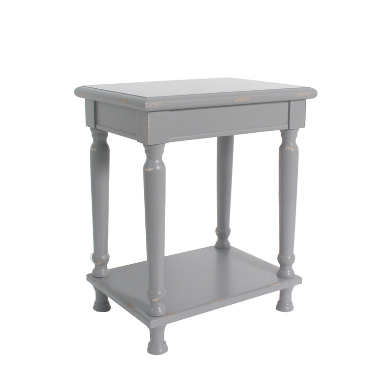 Ashford Solid Wood Top End Table, Gray