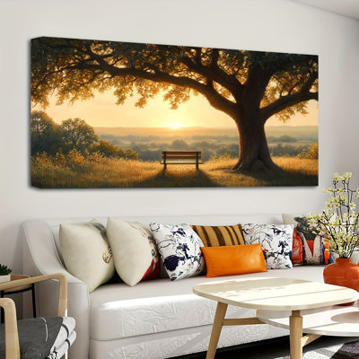 Wall Art Decoration, Canvas Printing Paintings, Sunset Trees, Golden Sunset Forests, Natural Landscape Paintings, Living Rooms, Bedrooms, Offices, Home Wall Decoration, Framing And Hanging Paintings