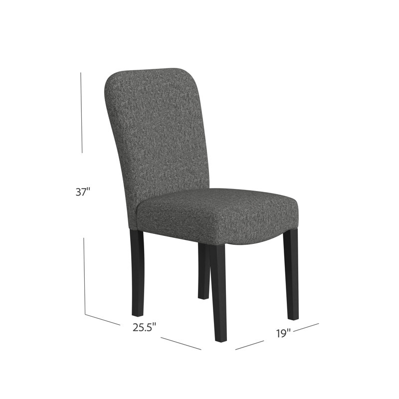 Nashla Rounded Back Upholstered Dining Chair -Black Woven 