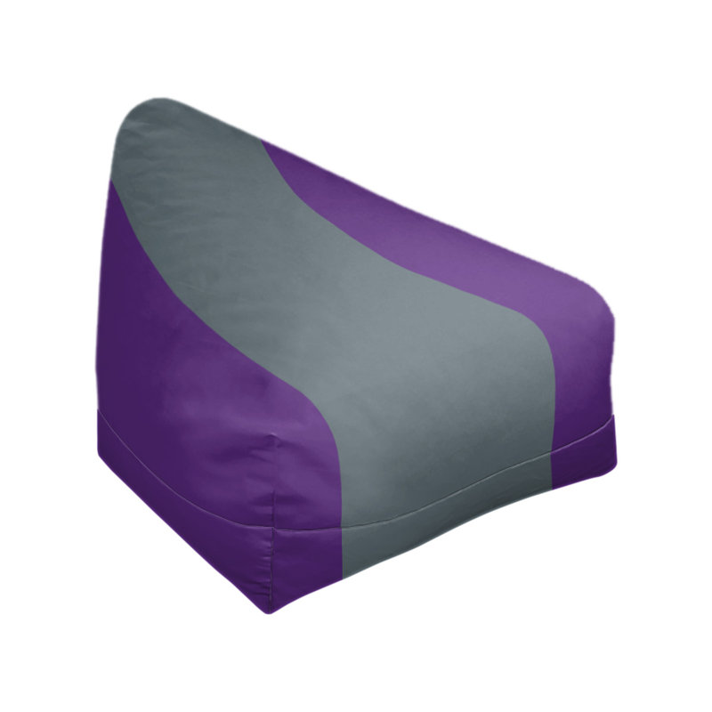 Sacramento Bean Bag Chair & Lounger, 27" x 27" x 30", Purple/Slate Gray/Purple