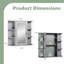 Armoire murale de salle de bain avec porte miroir et 3 tablettes-123104454