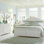 Ensemble de chambre avec grand lit à panneaux, commode et miroir Alvy