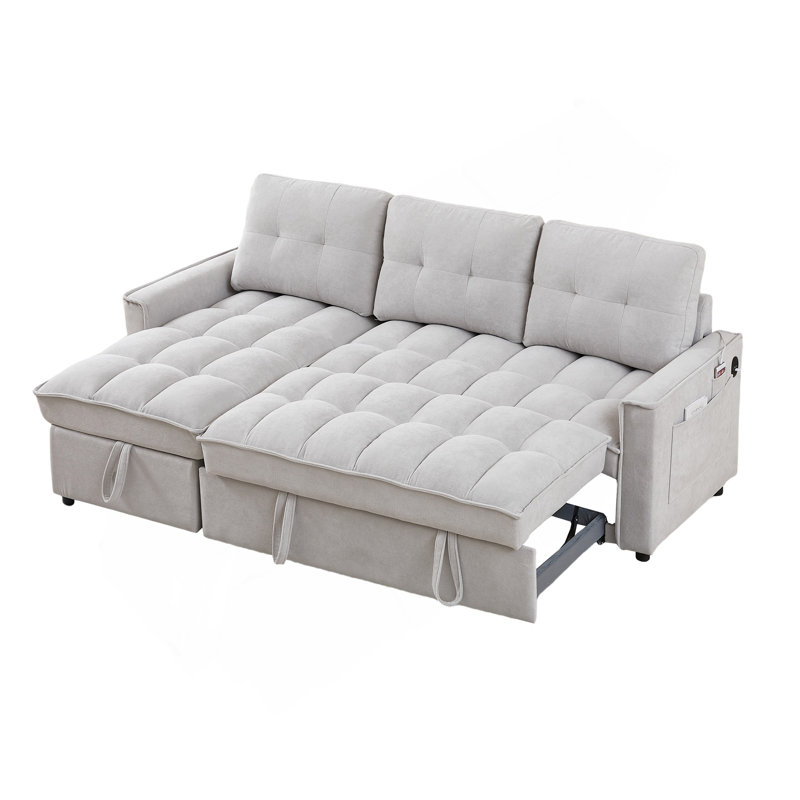 Canapé inclinable de 78,75 po, canapé-lit escamotable avec ports de chargement USB et Tape-C, canapé modulaire en forme de L avec rangement inclinable et rangement avec accoudoirs, canapé de salon confortable