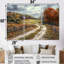 Ensemble de salon art mural vert d'automne-599520662-599520684