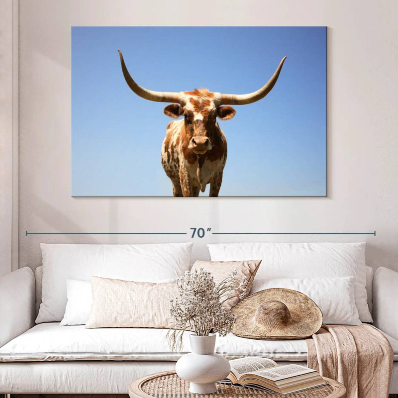 Longhorn Cattle Portrait, 34" H x 51" W