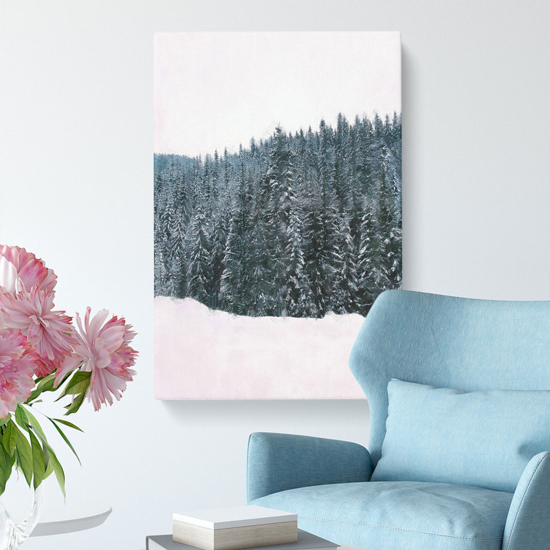 Fir Tree Forest In Winter - Wrapped Canvas Print, 50cm H x 35cm W x 3cm D