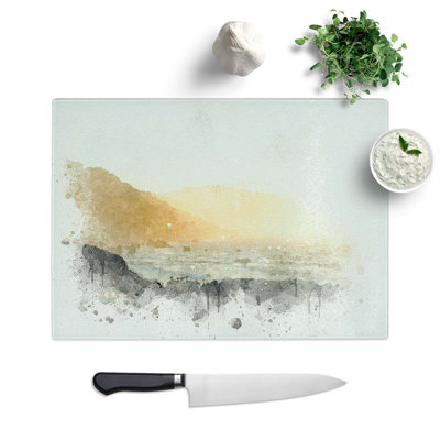 Tempered Glass Pacific Ocean in California Chopping Board