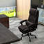 Fauteuil inclinable vibrant Vibration Massage, similicuir brun, hauteur réglable, repose-pieds réglable de 6 pieds, inclinable, repose-pieds, revêtement