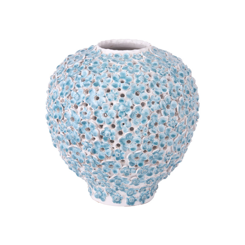 Daisy Blue Ceramic Table Vase, Large