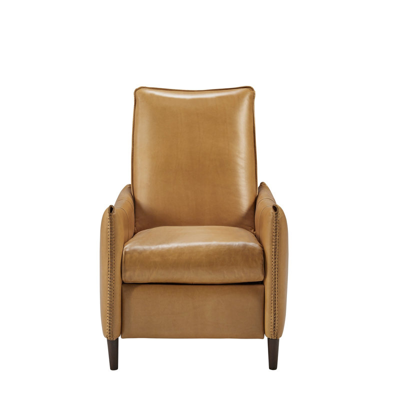 Fauteuil inclinable en cuir Juleana, Brun clair