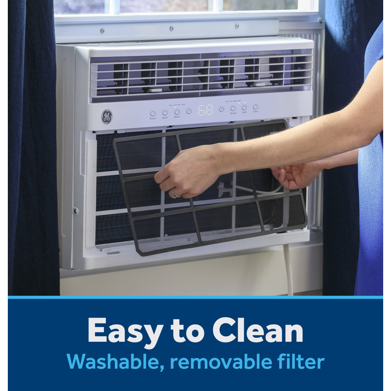 GE 12,000 BTU Smart Heat/Cool With Heat Pump Electronic Window Air Conditioner For Large Rooms Up To 550 Sq. Ft.