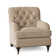 Fauteuil à coussin en duvet capitonné Devan