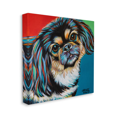 «Spaniel Dog Portrait Chroma Pop» par Carolee Vitaletti - impression sur toile