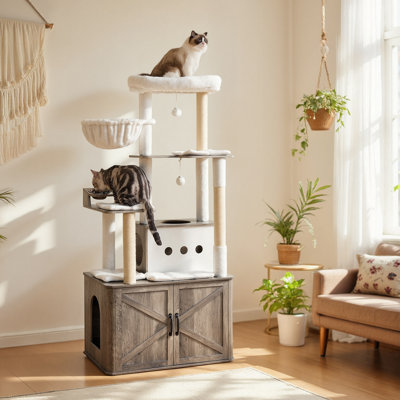 66.9“ Cat Tree with Litter Box Enclosure